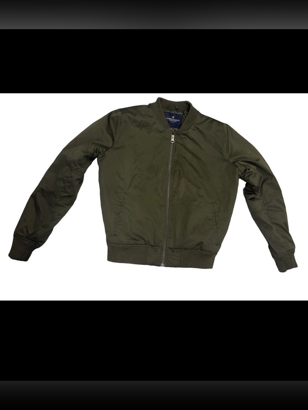 American Eagle Outfitters Y2K bomber jacket women's size.M olive green full zip